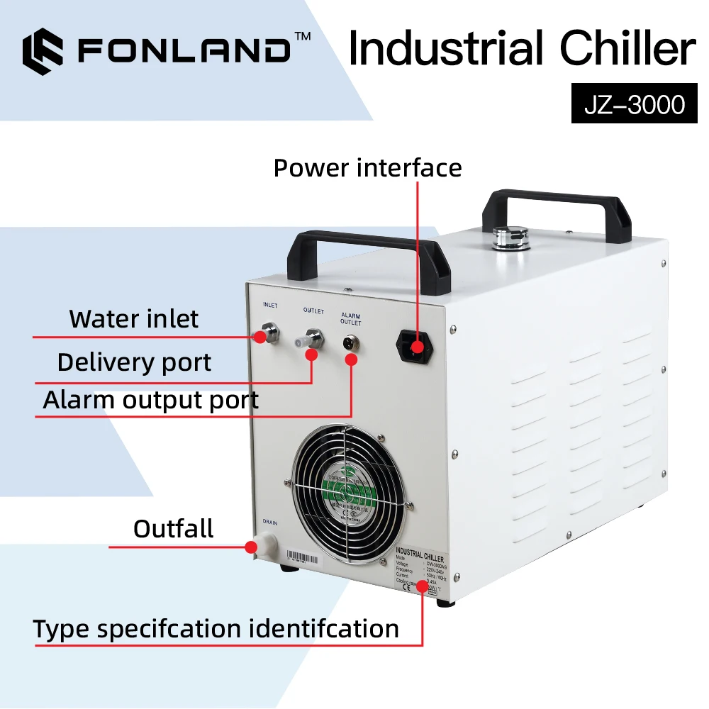 مبرد مياه صناعي FONLAND JZ-300 - مراجعة Laser Industrial Chiller وسعره