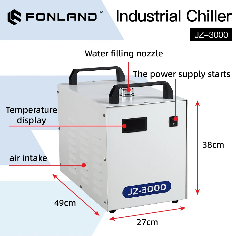 مبرد مياه صناعي FONLAND JZ-300 - مراجعة Laser Industrial Chiller وسعره