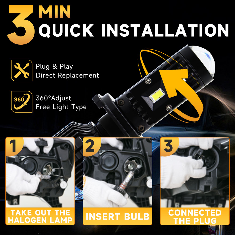 Canbus مصباح H4 H7 LED Y10 سوب - مراجعة Laser Focus Lens وسعره